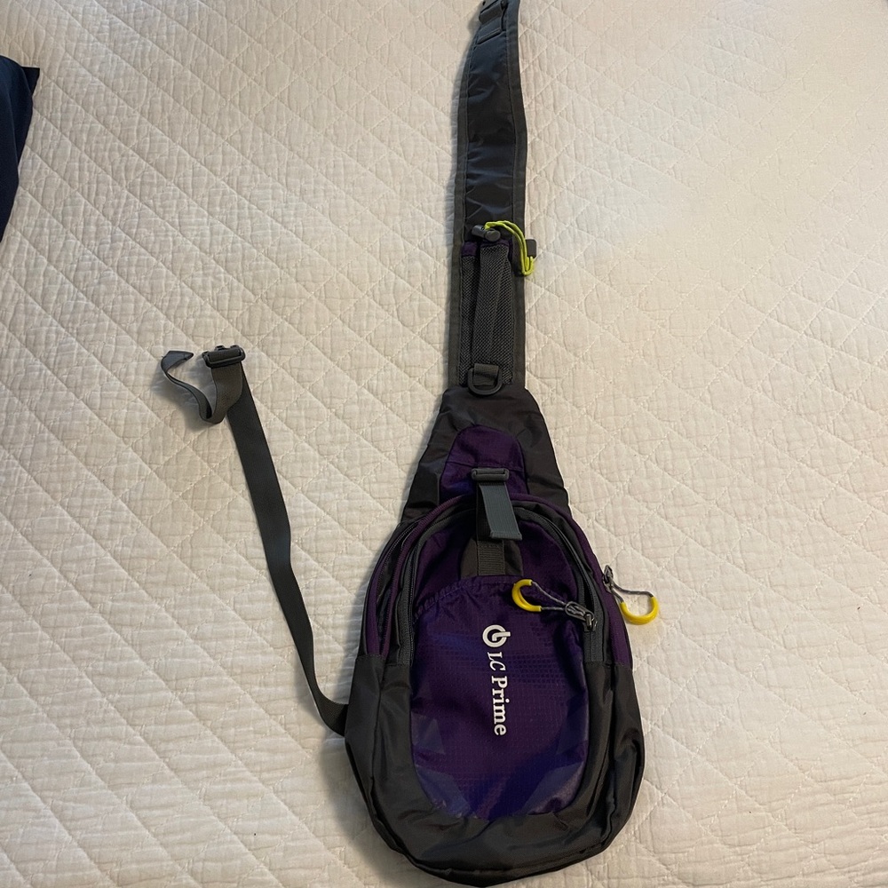 Black and Purple Sling Bag